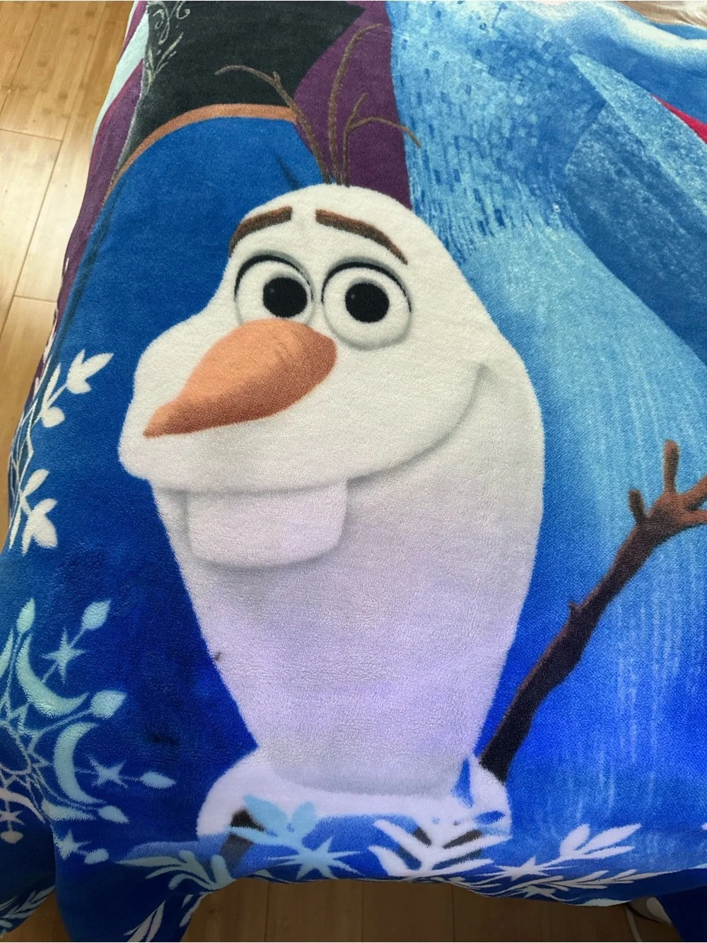 Disney authentic, Frozen Characters Plush Throw Blanket Elsa and Anna with Olaf